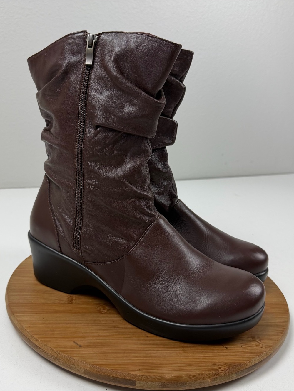Alegria Ivy Women’s Brown Mid-Calf Wedge Boots